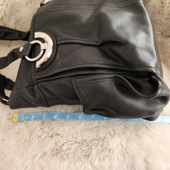 b. makowsky Leather Black Purse Bag Sachtel like new - Picture 13 of 15